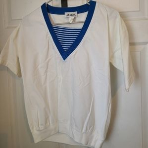 (1204) Sk Sport Woman's  Casual Nautical Shirt, White, Size: Small